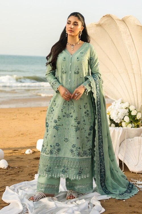 Imrozia serene | Hania'26 Unstitched Luxury Lawn "Green" Formal Festive Wear | SL111-3pc