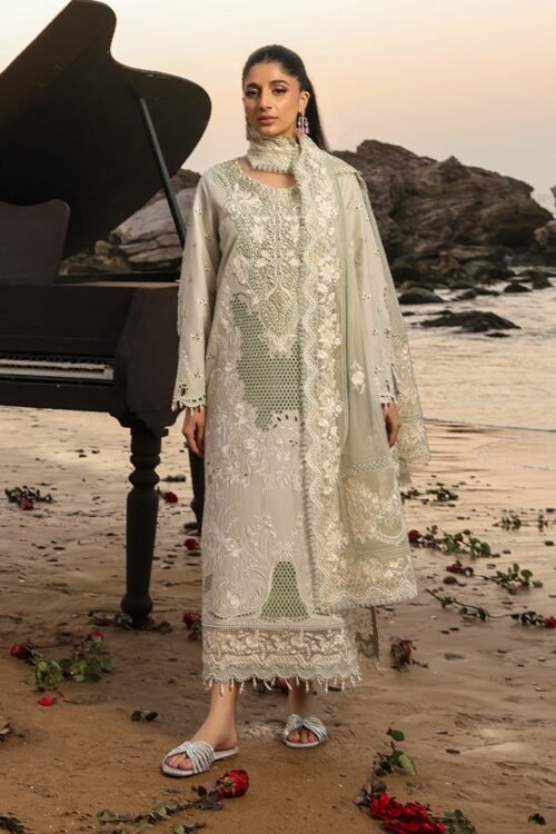 Imrozia serene | Hania'26 Unstitched Luxury Lawn "Green" Formal Festive Wear | SL115-3pc
