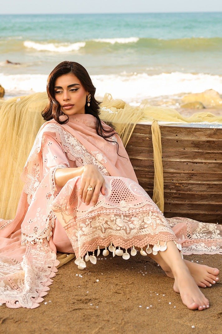 Imrozia serene | Hania'26 Unstitched Luxury Lawn "Pink" Formal Festive Wear | SL97-3pc - Image 3