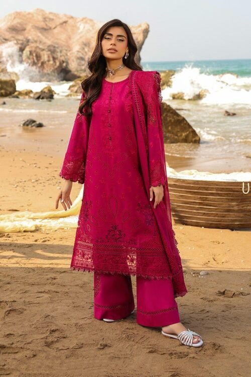 Imrozia serene | Hania'26 Unstitched Luxury Lawn "Red" Formal Festive Wear | SL98-3pc