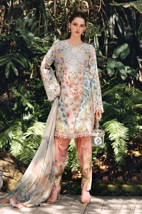 Maria B | M Print'26 10B-Unstitched Lawn "Pink" Formal Festive Wear | 3pc