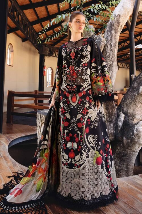 Maria B | M Print'26 12B-Unstitched Lawn "Black" Formal Festive Wear | 3pc