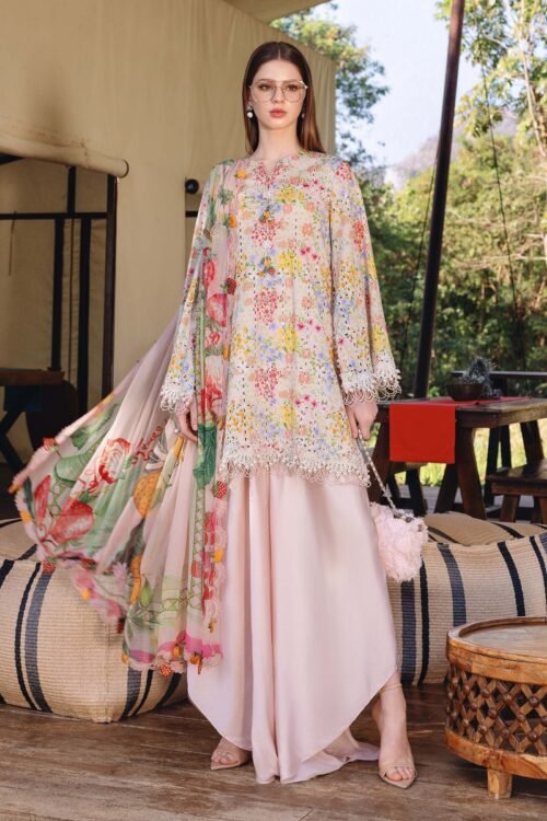 Maria B | M Print'26 14A-Unstitched Lawn "Pink" Formal Festive Wear | 3pc