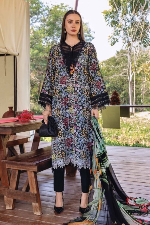 Maria B | M Print'26 14B-Unstitched Lawn "Black" Formal Festive Wear | 3pc