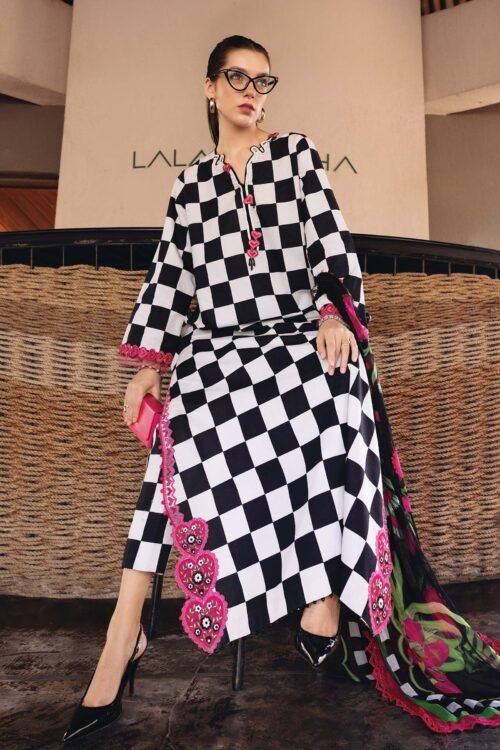 Maria B | M Print'26 6B-Unstitched Lawn "Black" Formal Festive Wear | 3pc