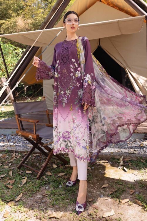 Maria B | M Print'26 9B-Unstitched Lawn "Purple" Formal Festive Wear | 3pc