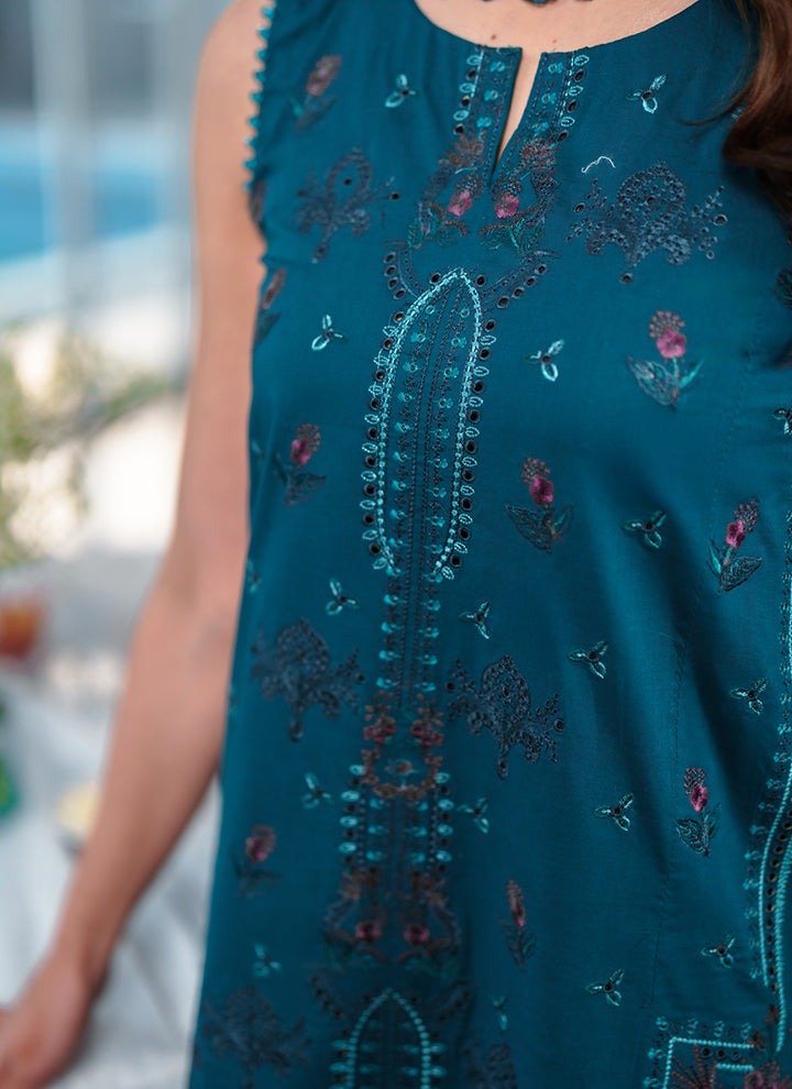 Neeshay | Symphony Luxe Lawn Unstitched "Blue" Formal Festive Wear | 3pc - Image 3