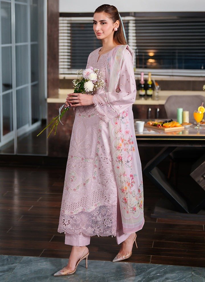 Neeshay | Symphony Luxe Lawn Unstitched "Purple" Formal Festive Wear | 3pc - Image 4