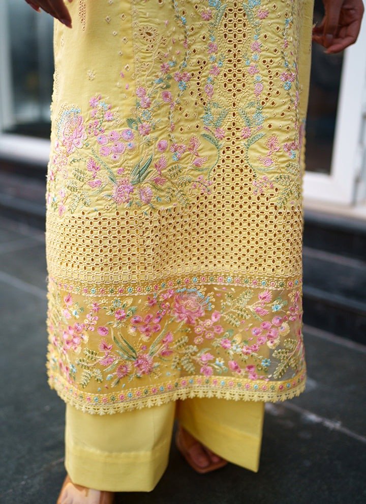 Neeshay | Symphony Luxe Lawn Unstitched "Yellow" Formal Festive Wear | 3pc - Image 2