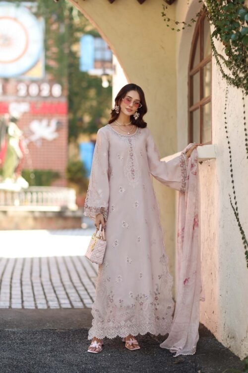 Noor By Sadia Asad | Luxury Lawn'26 7A-Unstitched "Pink" Formal Festive Wear | 3pc