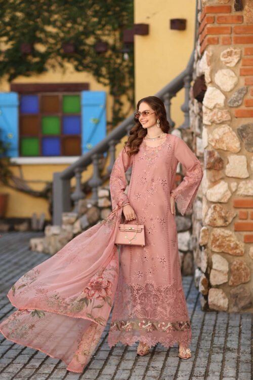 Noor By Sadia Asad | Luxury Lawn'26 8B-Unstitched "Pink" Formal Festive Wear | 3pc