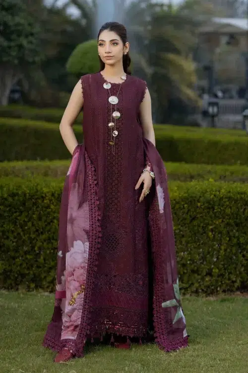 Adan's | Serene Unstitched Lawn 26 Formal Festive Wear "Purple" 1 | 3pcs.