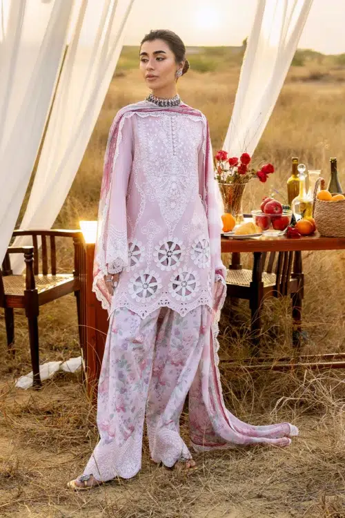 Zainab Chottani | Spring Summer Lawn Unstitched 26 Formal Festive Wear "Pink" 1 | 3Pcs.