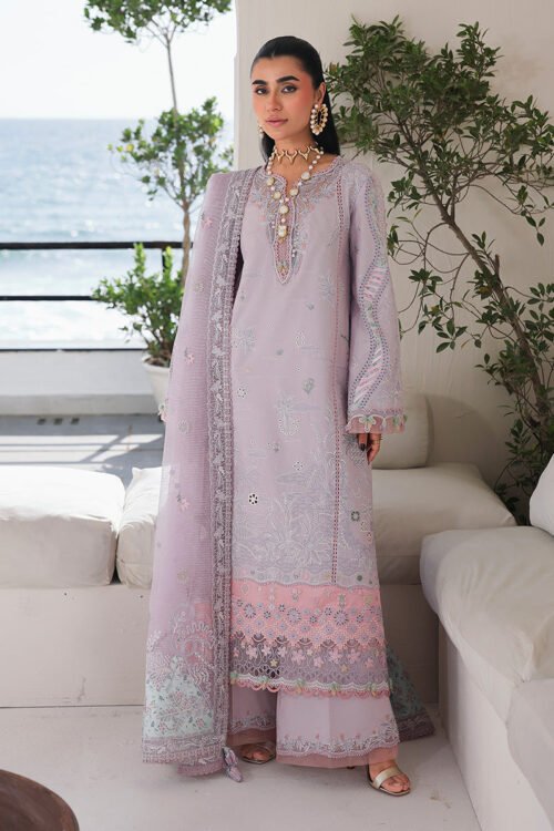 Qalamkar | Sahil Luxury Lawn 26 Unstitched Formal Festive Wear "Purple" SA-11-REHMA | 3pcs.