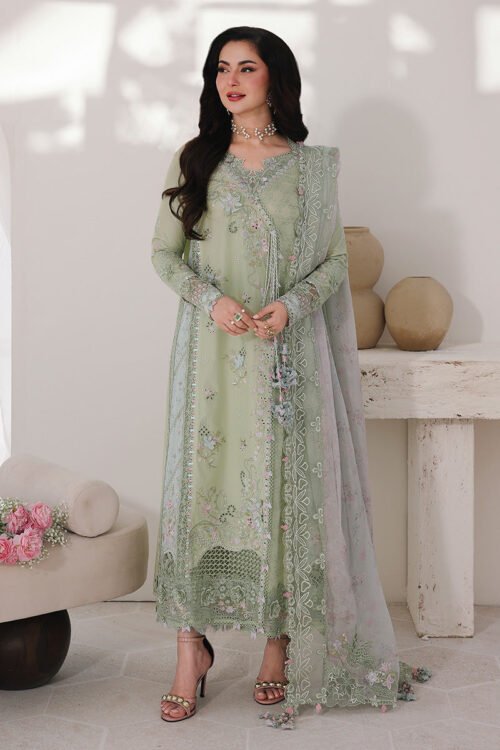 Qalamkar | Sahil Luxury Lawn 26 Unstitched Formal Festive Wear "Green" SA-12-JIYA | 3pcs.