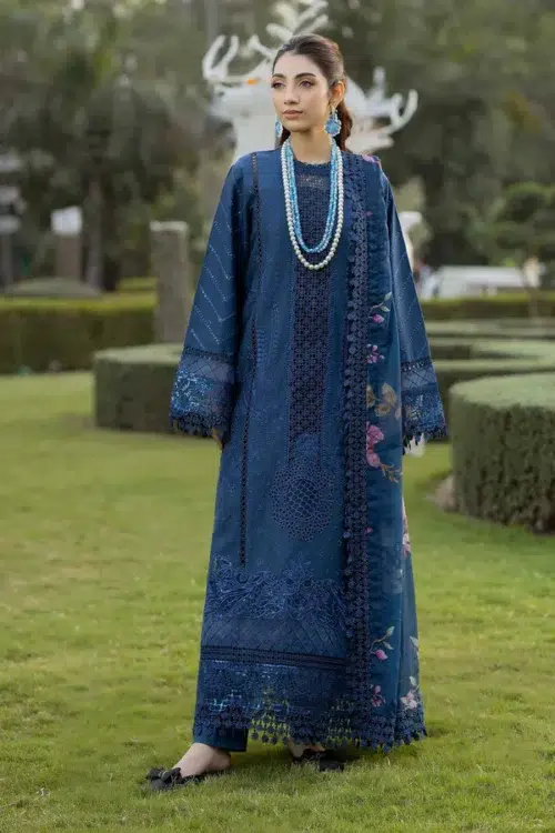Adan's | Serene Unstitched Lawn 26 Formal Festive Wear "Blue" 2 | 3pcs.