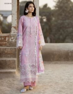 Adan’s Libas | Tradition Vol-2 Chikankari stitched Lawn 26 Formal Festive Wear "Purple" D02 | 3pcs.