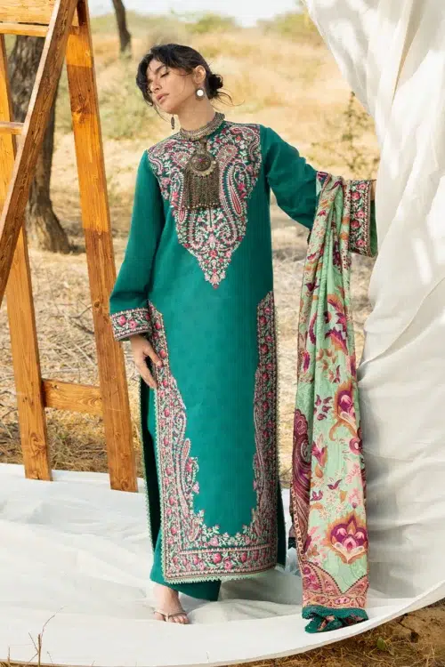 Zainab Chottani | Spring Summer Lawn Unstitched 26 Formal Festive Wear "Green" 2 | 3Pcs.