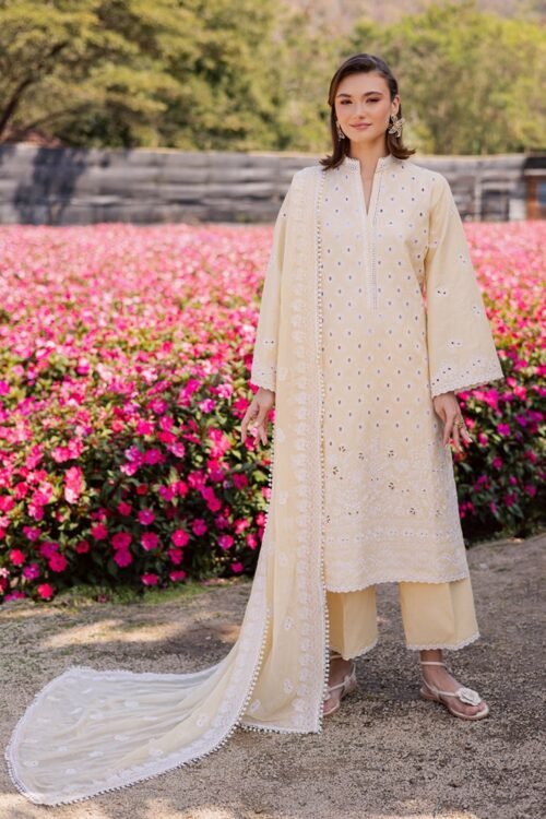 Marjjan By Zohaib | Silvia Luxury Lawn'26 31a-Unstitched "Yellow" Formal Festive Wear | 3pc