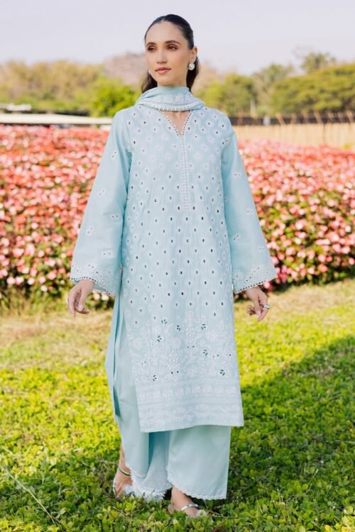 Marjjan By Zohaib | Silvia Luxury Lawn'26 31b-Unstitched "Blue" Formal Festive Wear | 3pc