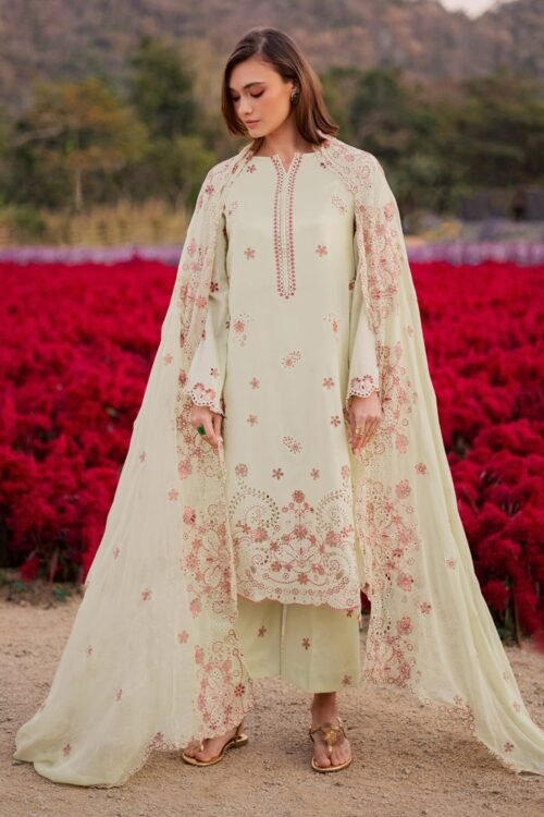 Marjjan By Zohaib | Silvia Luxury Lawn'26 35a-Unstitched "Green" Formal Festive Wear | 3pc