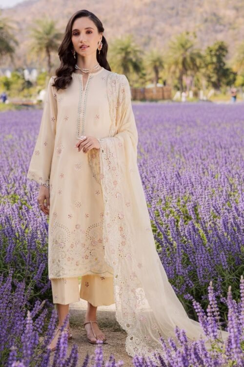 Marjjan By Zohaib | Silvia Luxury Lawn'26 35b-Unstitched "Yellow" Formal Festive Wear | 3pc