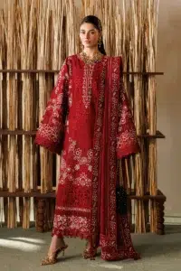 Baroque | Eid Lawn 2026 EL26 D05 Unstitched Formal Festive Wear "Red" | 3pcs.