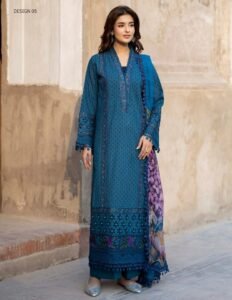 Adan’s Libas | Tradition Vol-2 Chikankari stitched Lawn 26 Formal Festive Wear "Blue" D05 | 3pcs.