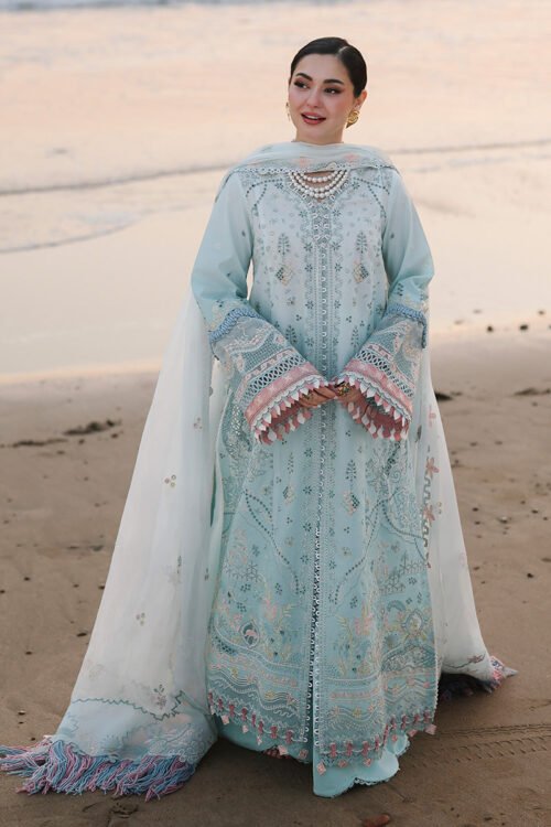 Qalamkar | Sahil Luxury Lawn 26 Unstitched Formal Festive Wear "Blue" SA-05-AYRA | 3pcs.