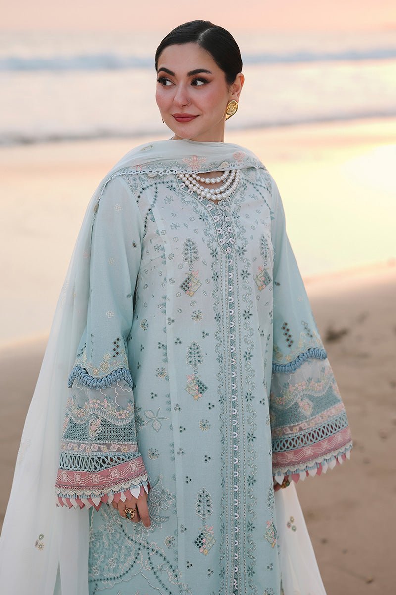 Qalamkar | Sahil Luxury Lawn 26 Unstitched Formal Festive Wear "Blue" SA-05-AYRA | 3pcs. - Image 2