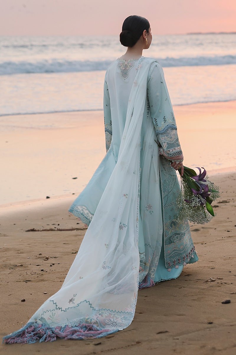 Qalamkar | Sahil Luxury Lawn 26 Unstitched Formal Festive Wear "Blue" SA-05-AYRA | 3pcs. - Image 3