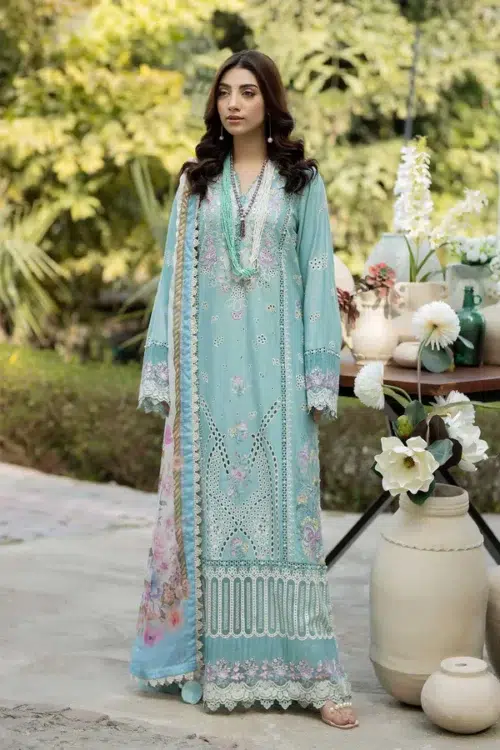 Adan's | Serene Unstitched Lawn 26 Formal Festive Wear "Blue" 6 | 3pcs.