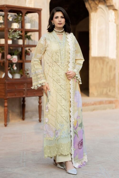 Adan’s Libas | Tradition Vol-2 Chikankari stitched Lawn 26 Formal Festive Wear "Green" D06 | 3pcs.