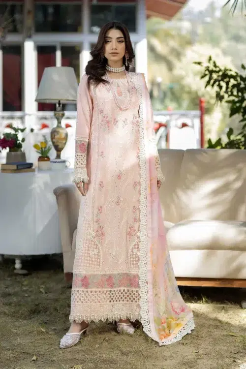 Adan's | Serene Unstitched Lawn 26 Formal Festive Wear "Pink" 7 | 3pcs.