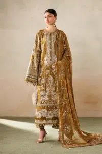 Baroque | Eid Lawn 2026 EL26 D07 Unstitched Formal Festive Wear "Brown" | 3pcs.