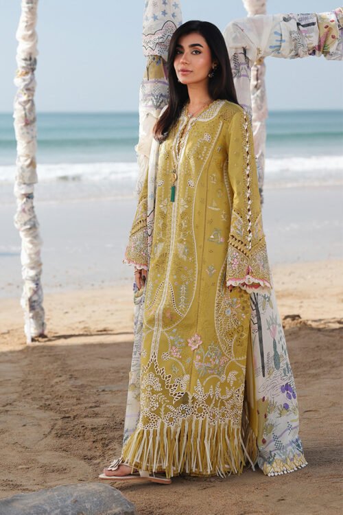 Qalamkar | Sahil Luxury Lawn 26 Unstitched Formal Festive Wear "Green" SA-07-HIRA | 3pcs.