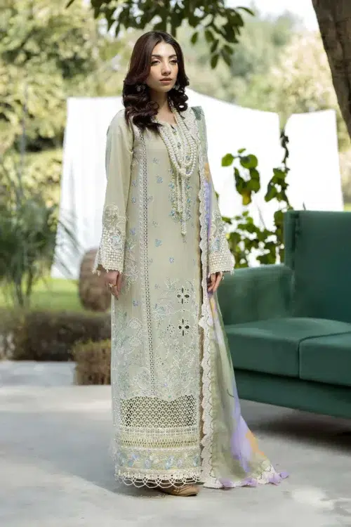 Adan's | Serene Unstitched Lawn 26 Formal Festive Wear "Green" 9 | 3pcs.