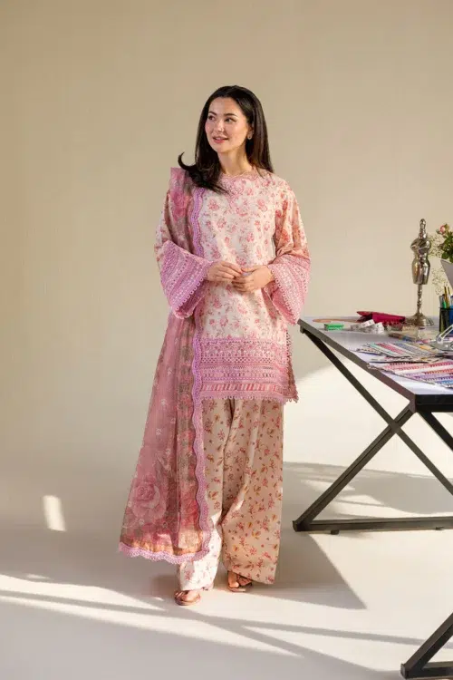 Sobia Nazir Vital Unstitched Collection 26 Lawn Formal Festive Wear "Pink" V-1A | 3Pcs.