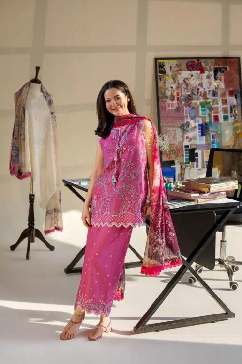 Sobia Nazir Vital Unstitched Collection 26 Lawn Formal Festive Wear "Pink" V-7B | 3Pcs.