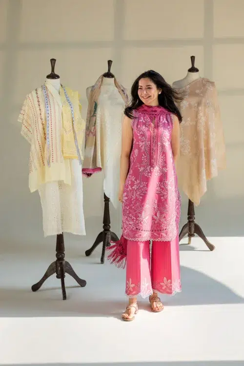 Sobia Nazir Vital Unstitched Collection 26 Lawn Formal Festive Wear "Pink" V-8A | 3Pcs.