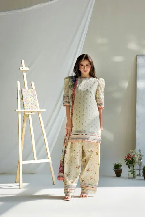 Sobia Nazir Vital Unstitched Collection 26 Lawn Formal Festive Wear "White" V-10A | 3Pcs.