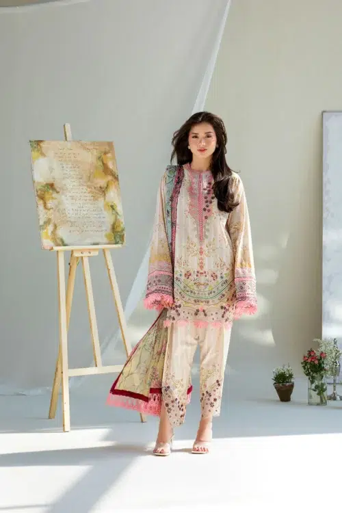 Sobia Nazir Vital Unstitched Collection 26 Lawn Formal Festive Wear "White" V-2A | 3Pcs.