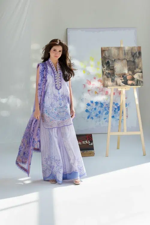 Sobia Nazir Vital Unstitched Collection 26 Lawn Formal Festive Wear "Purple" V-2B | 3Pcs.