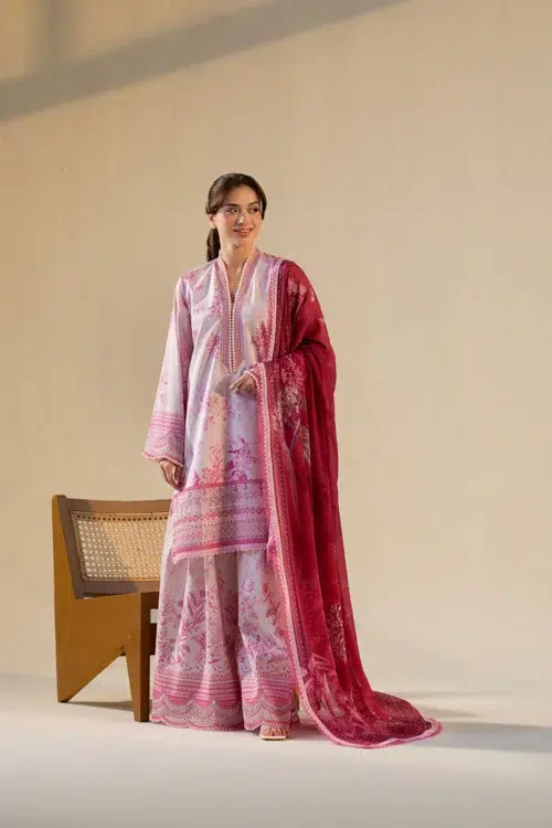 Sobia Nazir Vital Unstitched Collection 26 Lawn Formal Festive Wear "Pink" V-3A | 3Pcs.