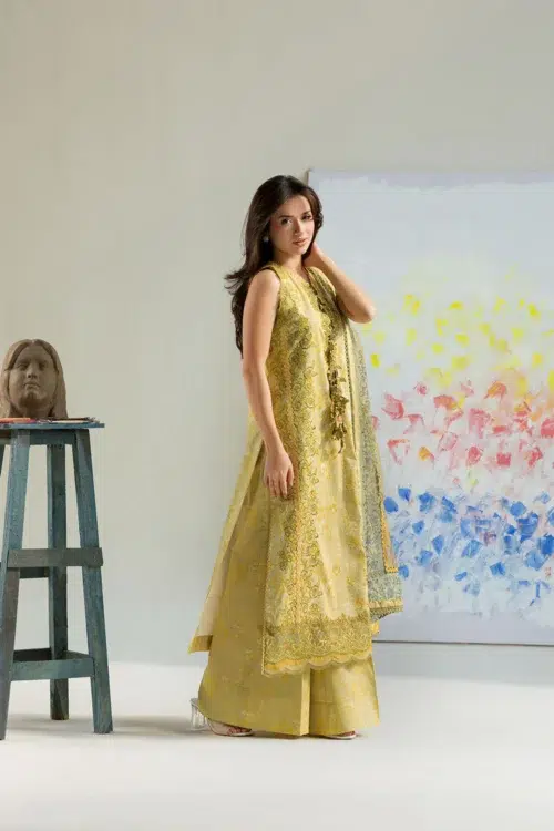 Sobia Nazir Vital Unstitched Collection 26 Lawn Formal Festive Wear "Yellow" V-4A | 3Pcs.