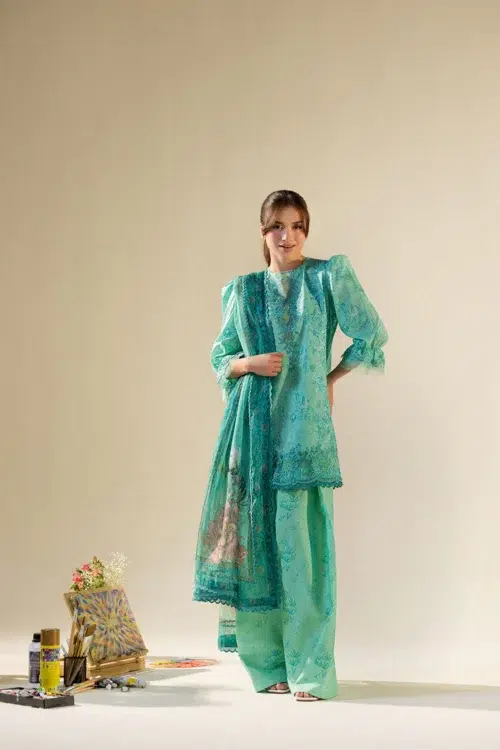 Sobia Nazir Vital Unstitched Collection 26 Lawn Formal Festive Wear "Green" V-4B | 3Pcs.
