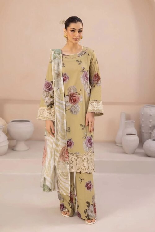 Adan's Libas | Aaira Eid Edit Lawn Stitched "Brown" Daily Casual Wear | d1-3pc