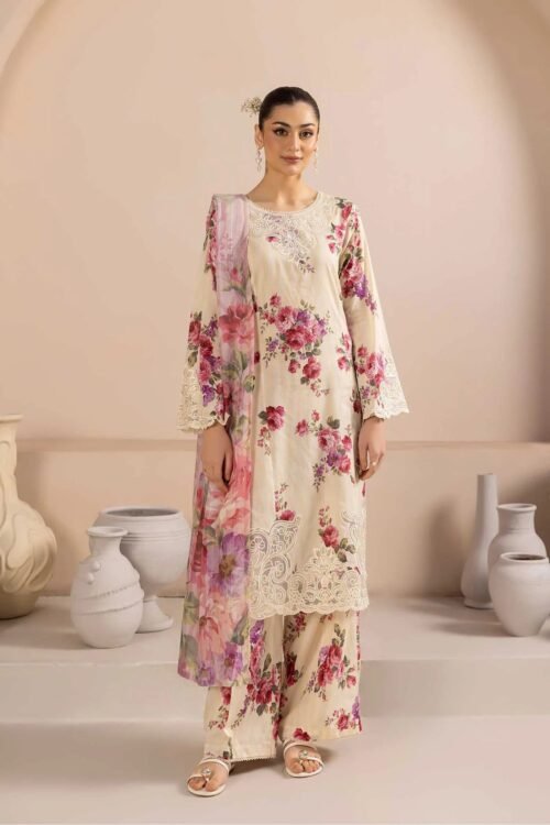 Adan's Libas | Aaira Eid Edit Lawn Stitched "White" Daily Casual Wear | d2-3pc
