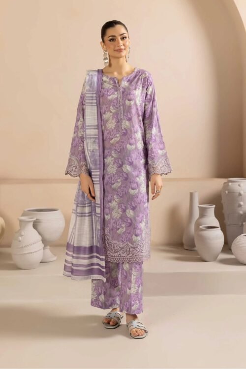 Adan's Libas | Aaira Eid Edit Lawn Stitched "Purple" Daily Casual Wear | d7-3pc