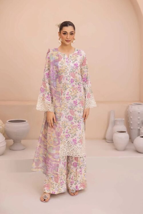 Adan's Libas | Aaira Eid Edit Lawn Stitched "Pink" Daily Casual Wear | d11-3pc